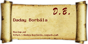 Daday Borbála névjegykártya