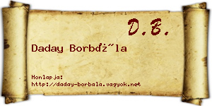 Daday Borbála névjegykártya